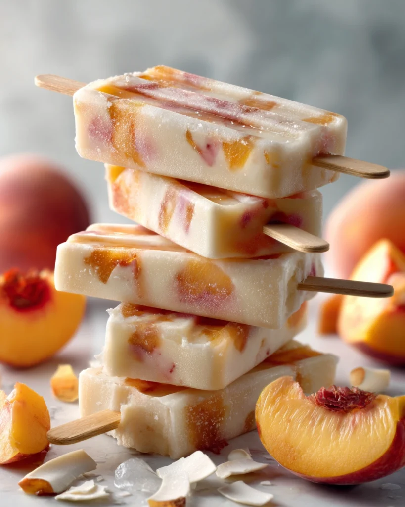 Coconut Peach Popsicles