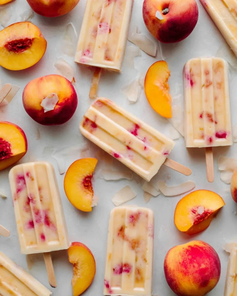 Coconut Peach Popsicles