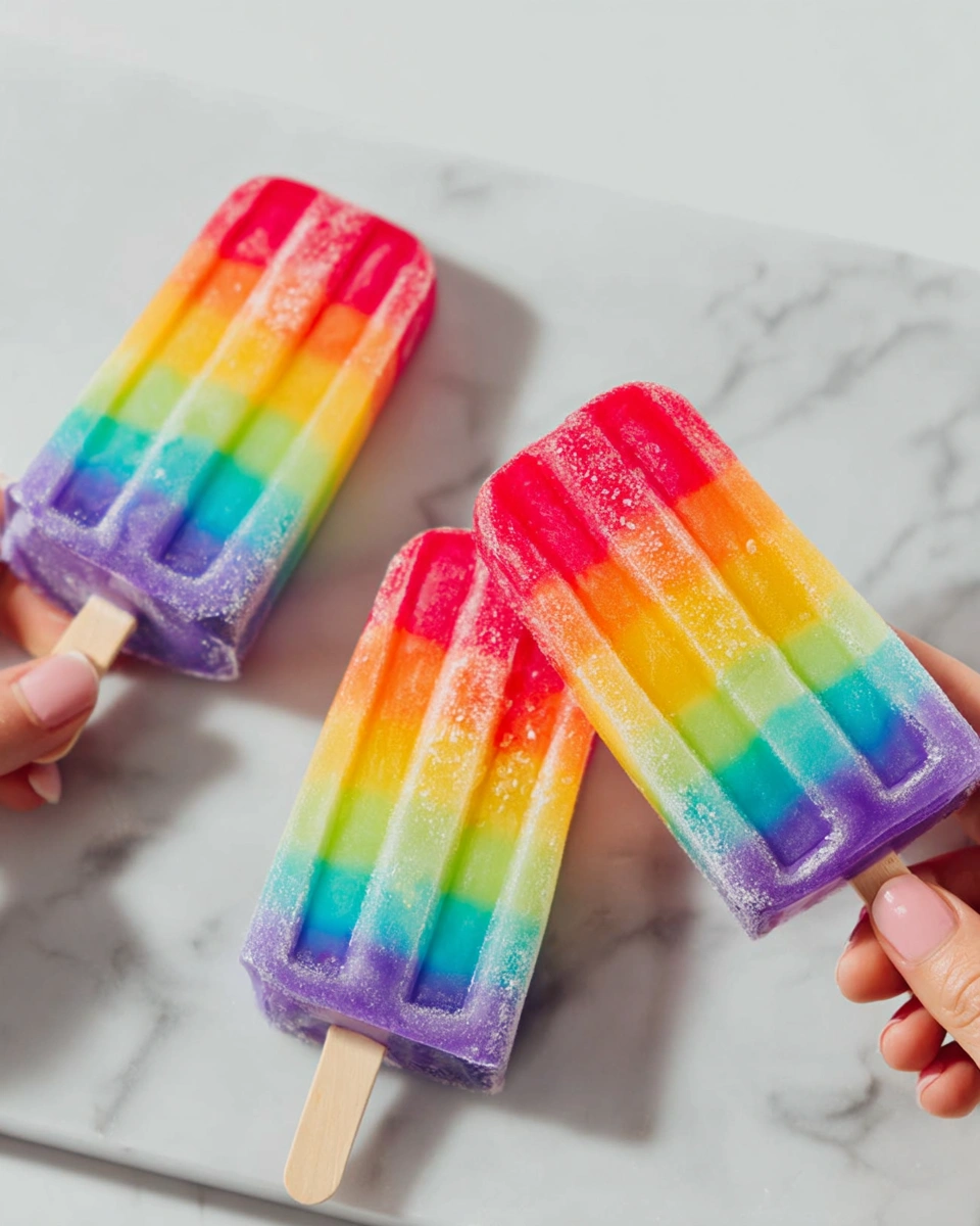 Easy Rainbow Popsicles