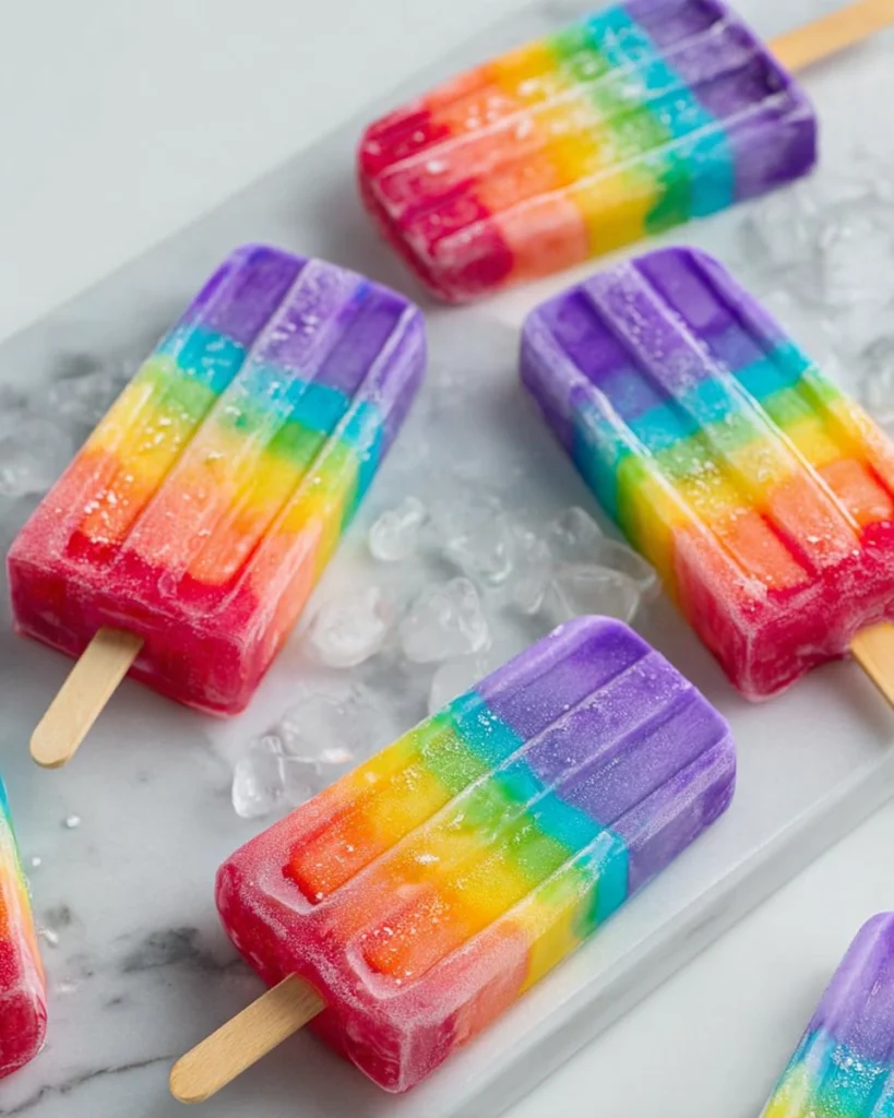 Easy Rainbow Popsicles