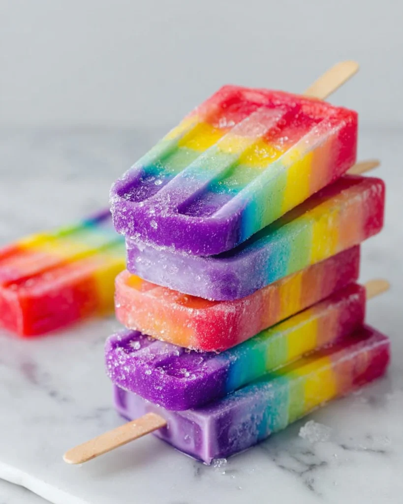 Easy Rainbow Popsicles