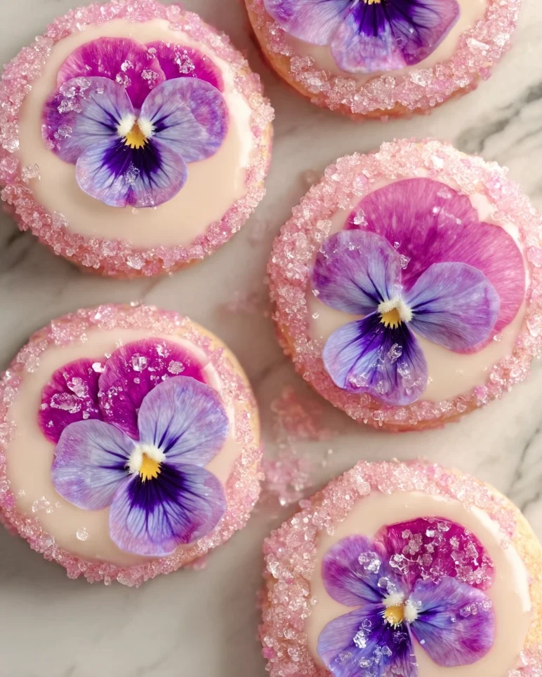 Honey Hibiscus & Viola Cookies