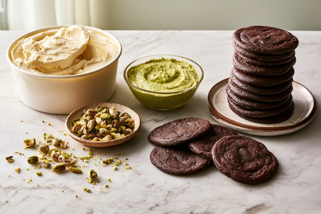 Pistachio Ripple Ice Cream Cookie Sandwiches