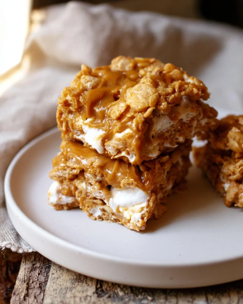 Peanut Butter Cornflake Marshmallow Bars